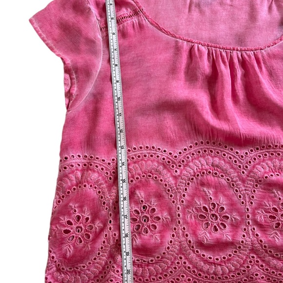 Abercrombie & Fitch M Pink Tie-Dye Eyelet Lace Scoop Neck Top - Picture 6 of 6